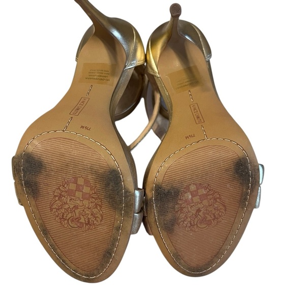 Vince Camuto Gold Strappy Heels Size 7 1/2 - Picture 5 of 5